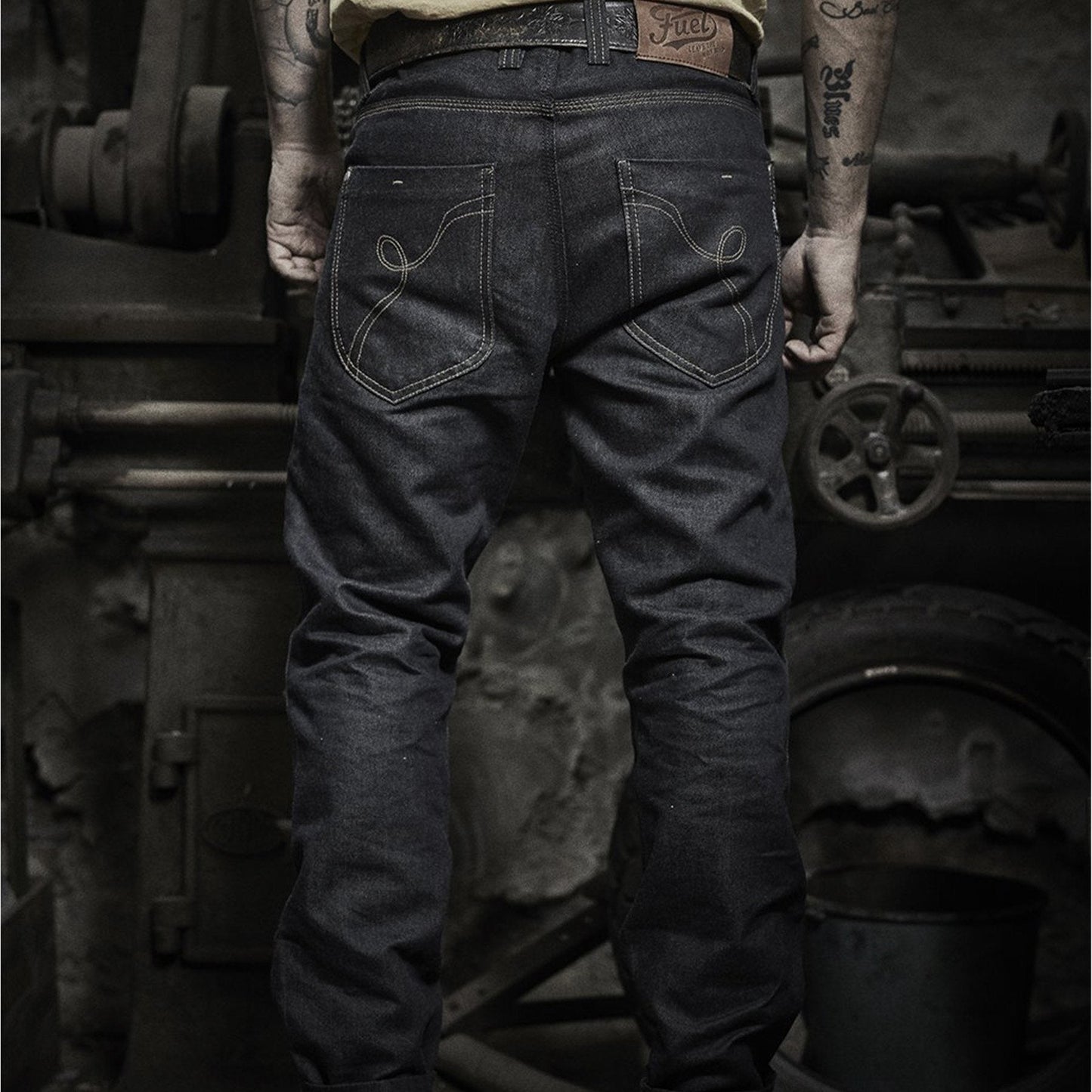 Motorradhose Greasy Selvedge